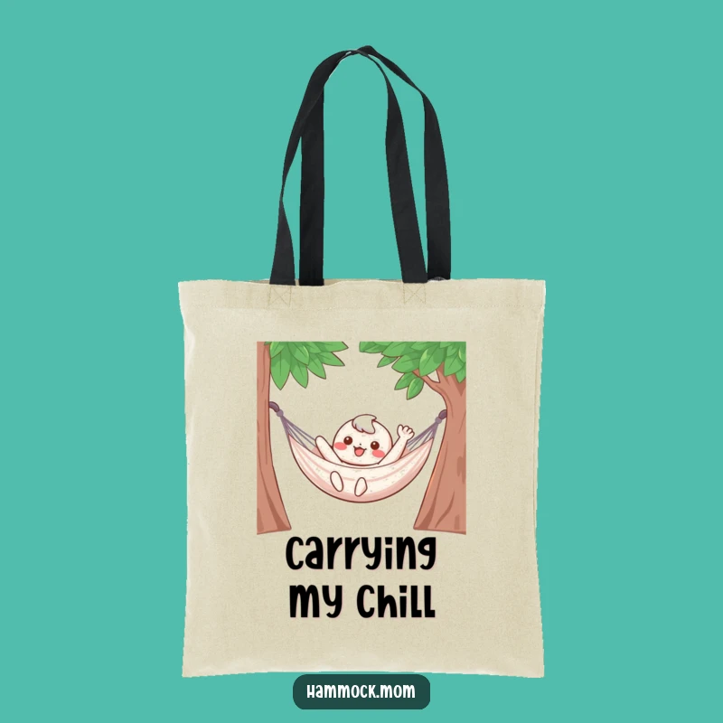Funny Hammock Character Tote Bag: Relaxed Waving Possum Eco Gift