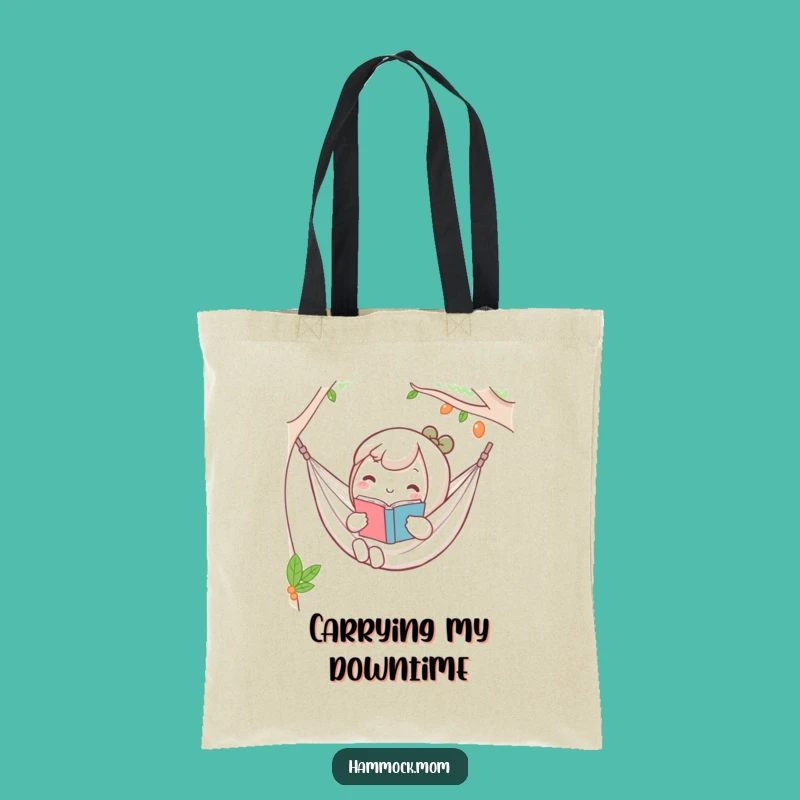 Funny Kawaii Hammock Tote Bag: Relaxed Reader Accessory Gift
