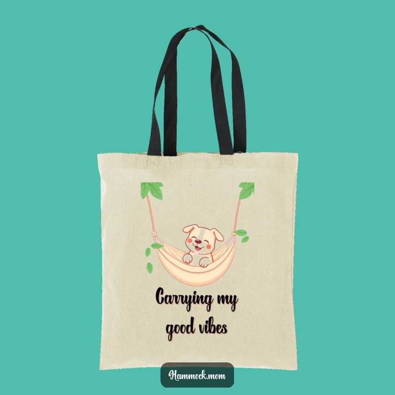 Funny Dog Hammock Tote Bag: Relaxing Canine Style, Perfect Funny Gift