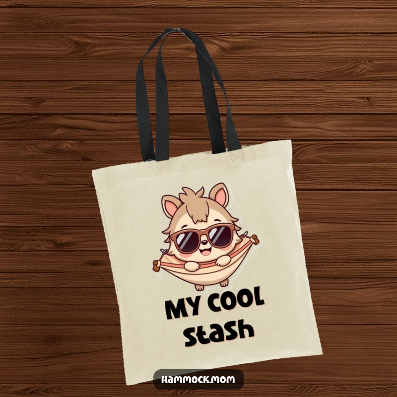 Funny tote bag featuring a smiling animal wearing sunglasses, perfect for adding a cool, humorous, and stylish touch to daily use.